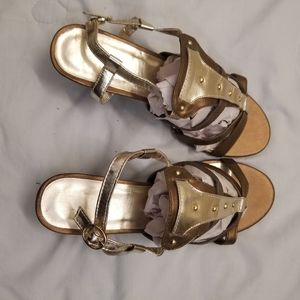 Roman Grecian Look Sandals/Gold & Bronze/Size 8.Never Worn/NWOT
